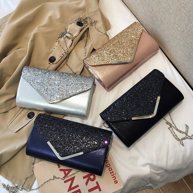 Bolsa Clutch Feminina de Festa com Glitter Luxo El