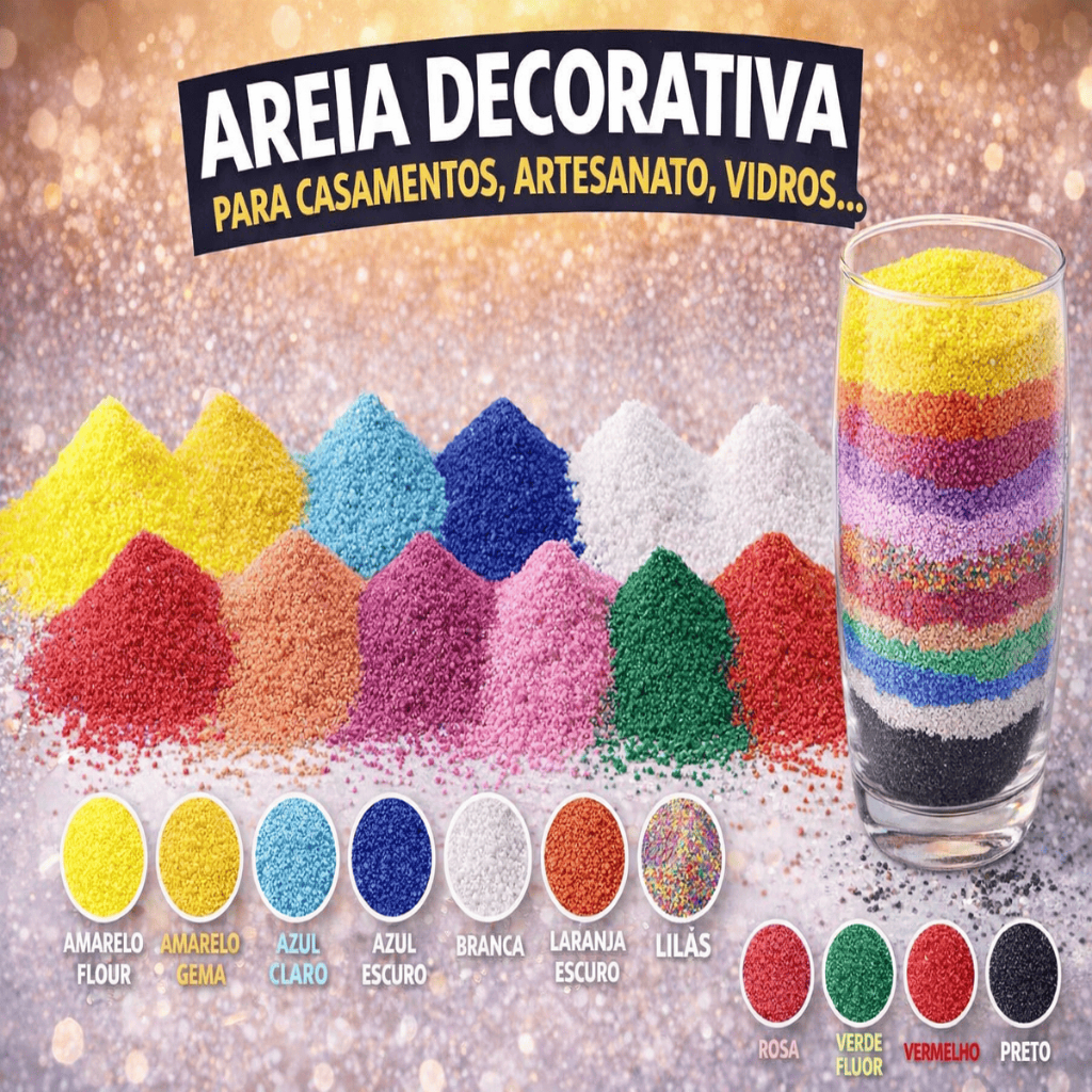 Areia Colorida 1kg até 20kg Artesanato Terrário 