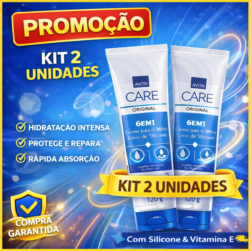 Kit 2 Cremes de Mãos Luvas de Silicone Avon Care 