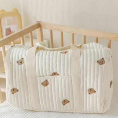 Bolsa de Ombro para Mãe e Criança com Bordado de