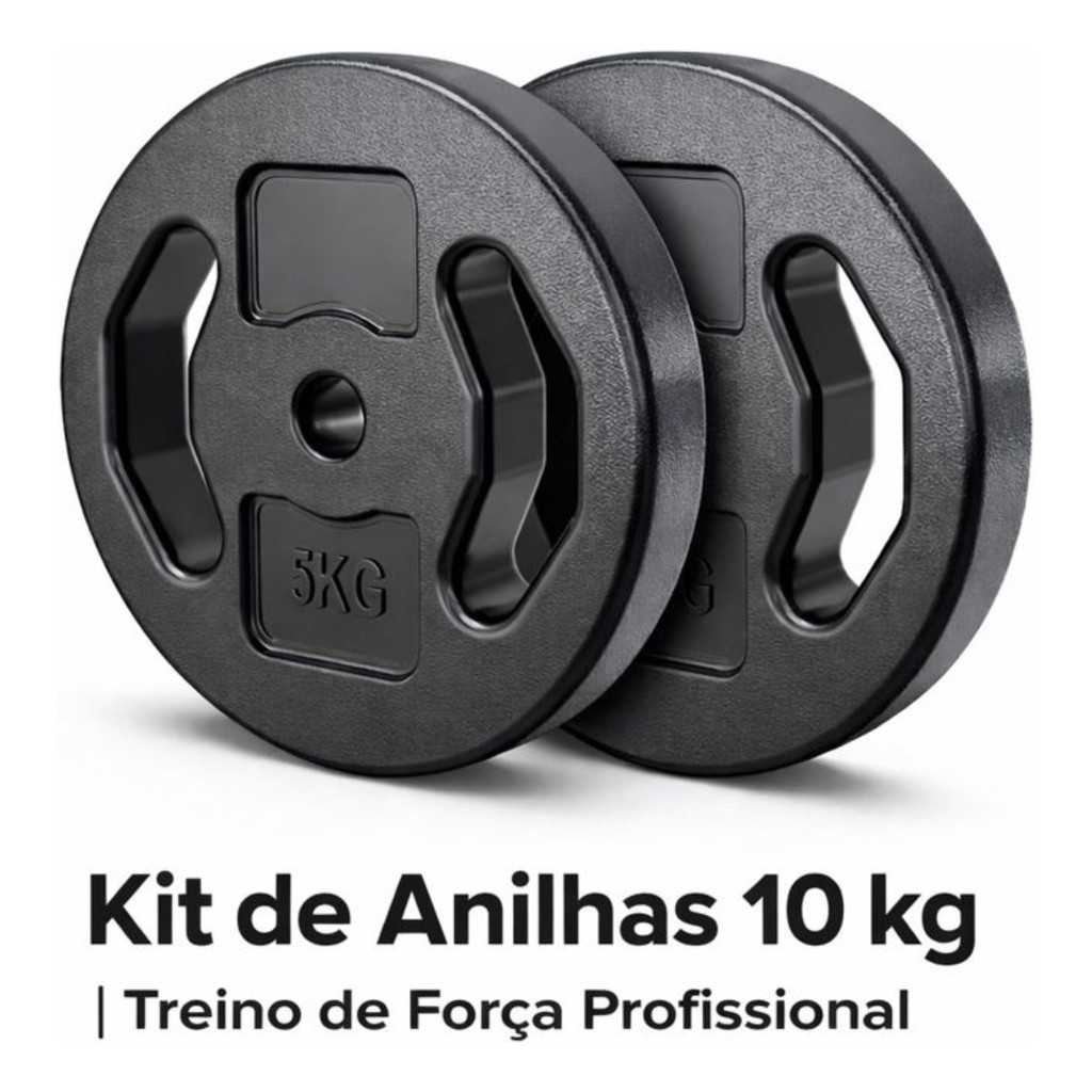 Kit 2 Anilhas 5kg (10kg) Musculação Peso Fitness