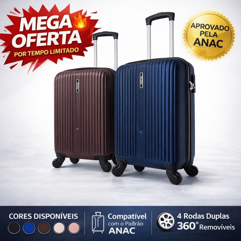 Mala de Bordo Rígida 10kg | Bordo Pequena | ABS |