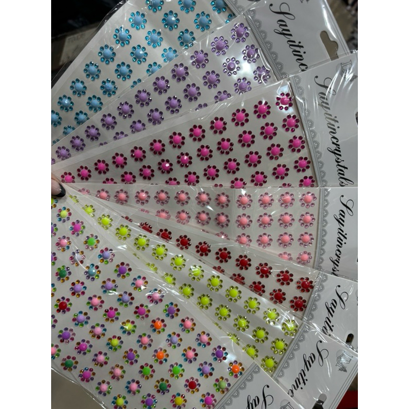 7 Cartela Adesivo Flor Strass Auto Colante Pet Sho