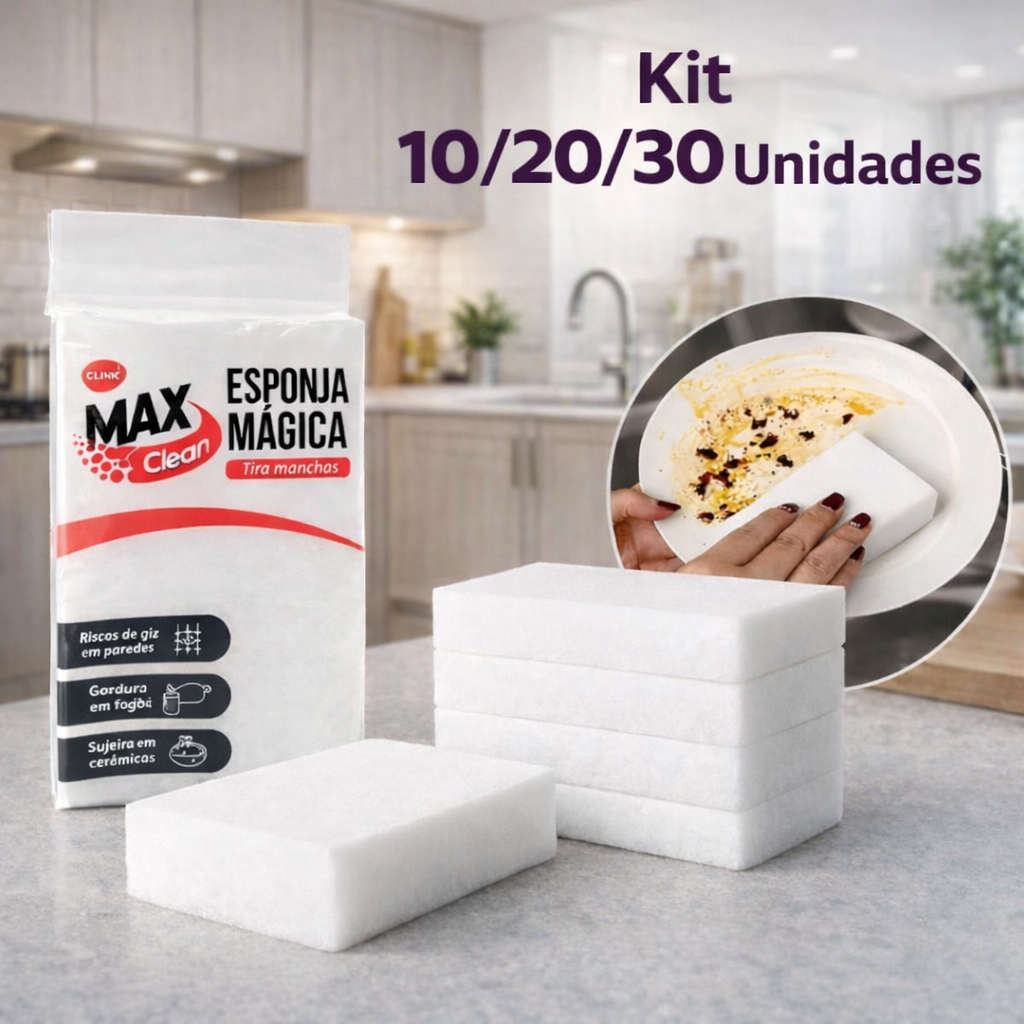 Kit 10/20/30 Esponja Mágica Branca Melamina Tira 