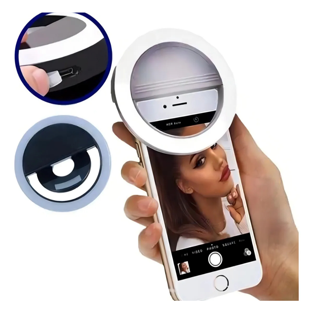 Clipe Anel Luz Pra Selfie Ring Light Flash Celular