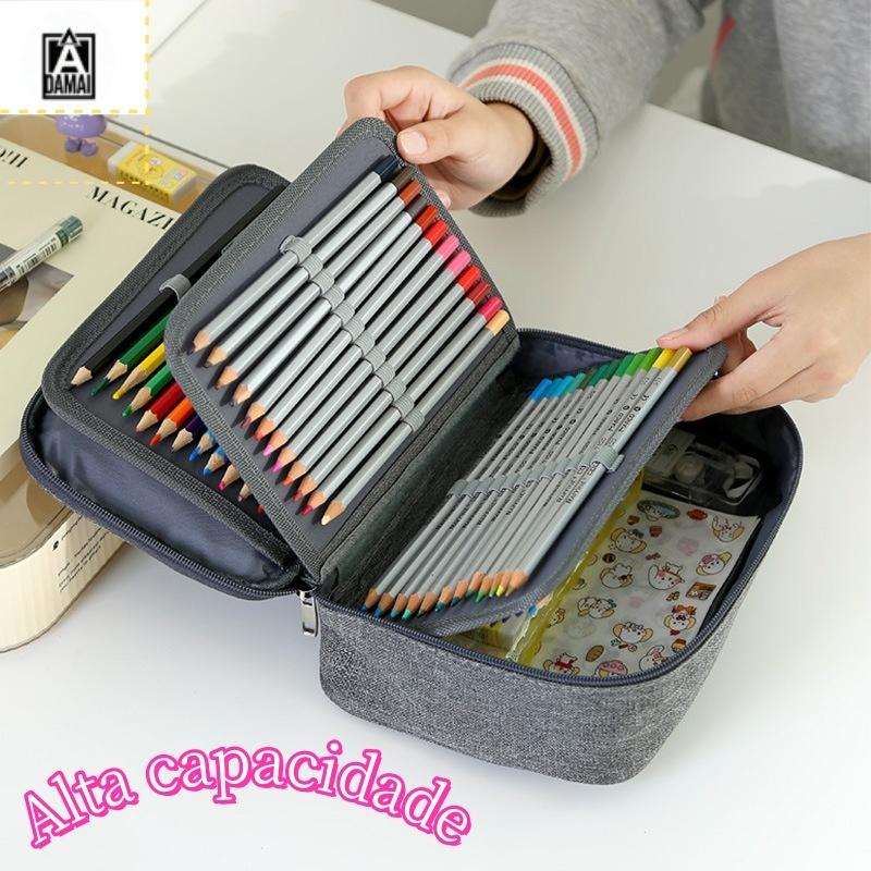Estojo box organizador para escola grande e divis�