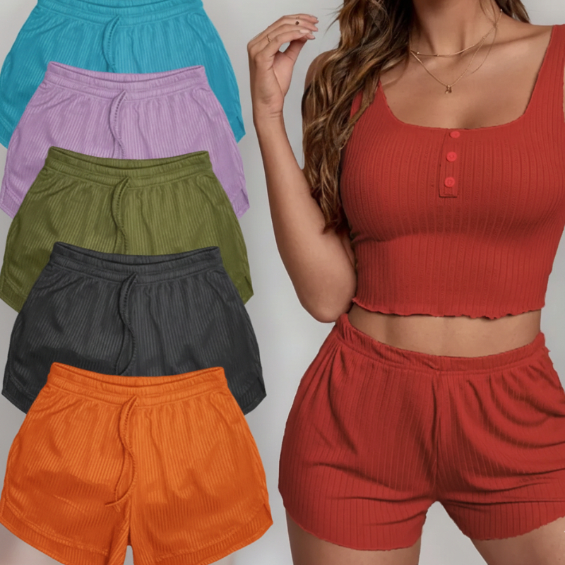 Short Canelado Feminino Soltinho Verão Shortinho 