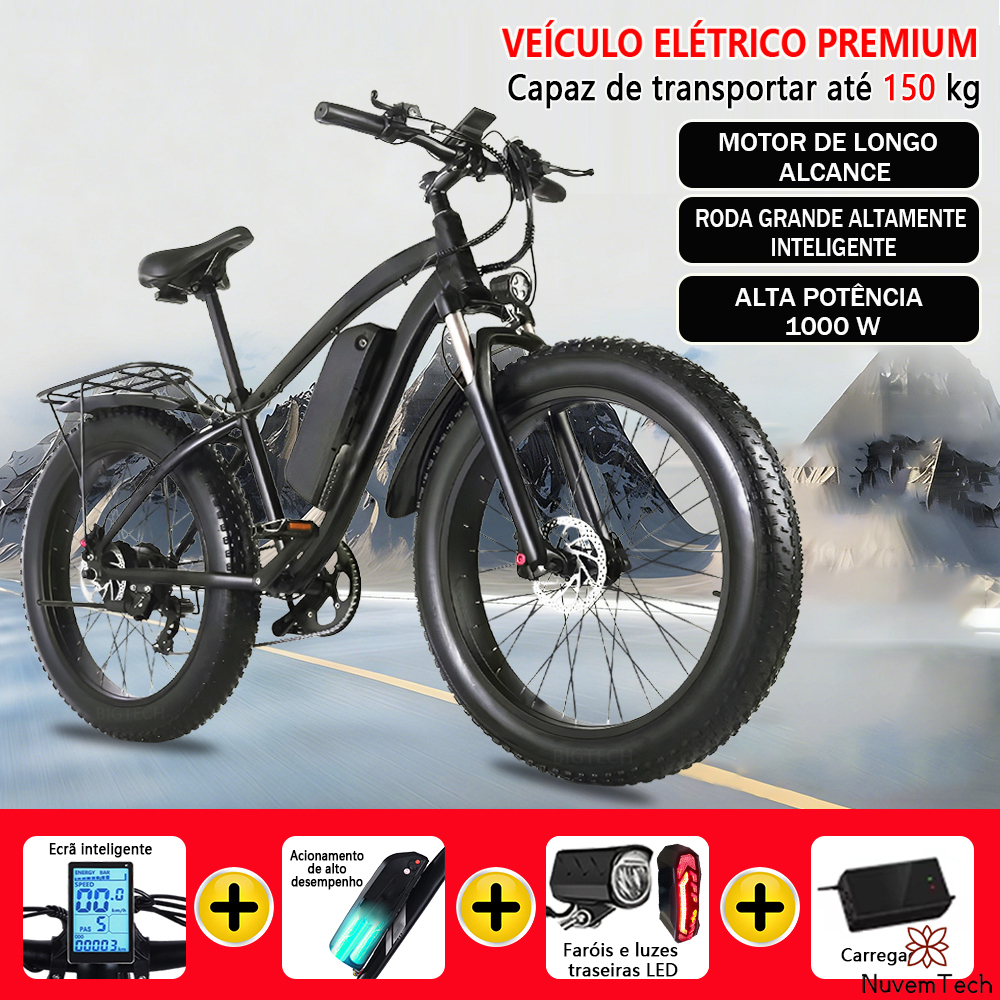 Bicicleta elétrica dobrável para adultos 1000w C