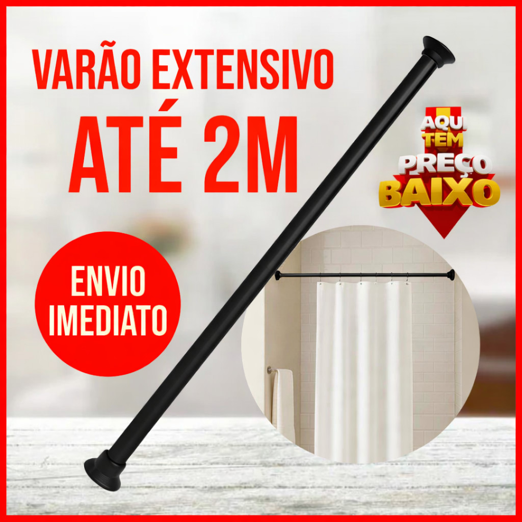 Varão Extensível Ajustável 60 a 90cm, 90 a 1,40