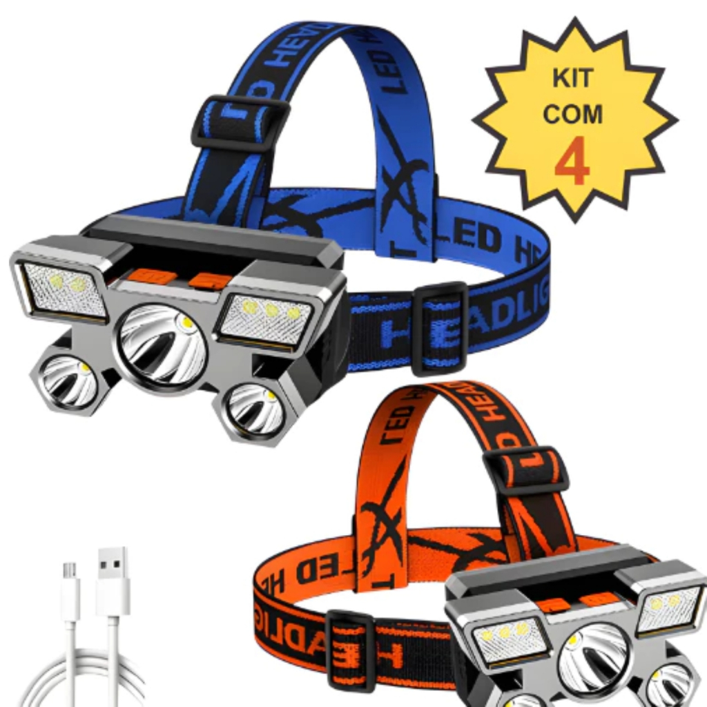 Lanterna Holofote De Cabeça 5 LED Super Brilhante
