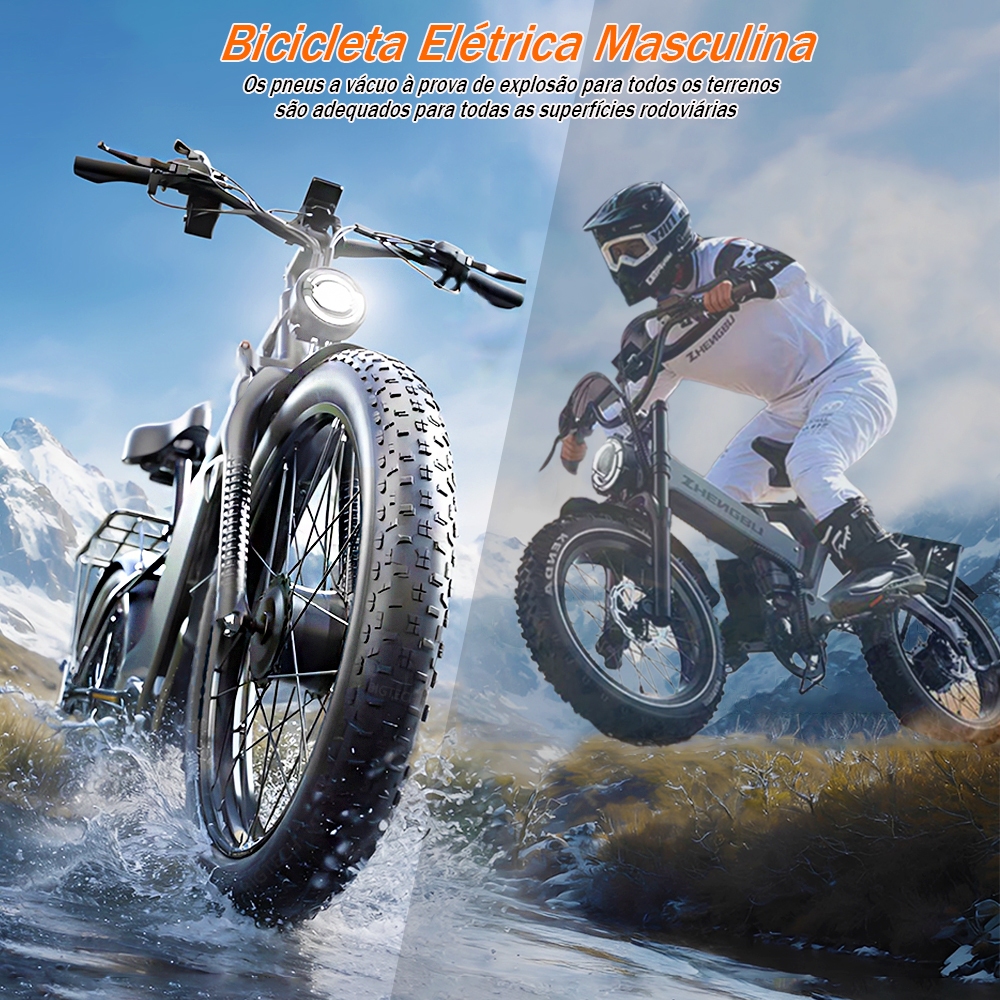 Bicicleta Elétrica 1000W Modelo AMYET EB26 Bateri