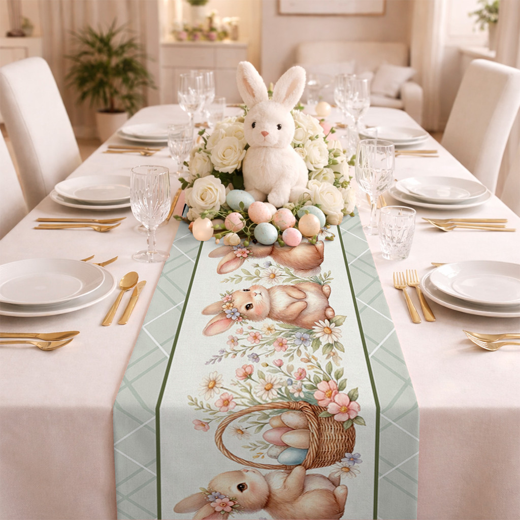 Trilho Caminho Mesa Páscoa Jogo de Mesa Tecido Su