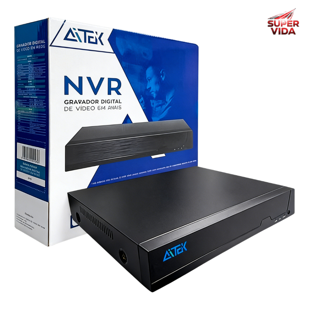 NVR Versátil AITEK 4K (10, 16 ou 36 Canais) H.265