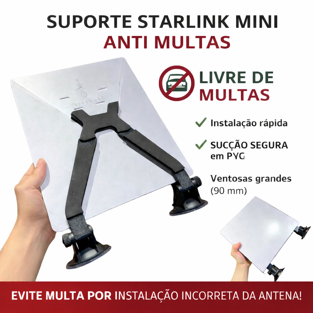 Suporte Painel Starlink Mini Teto Veicular Com Dua
