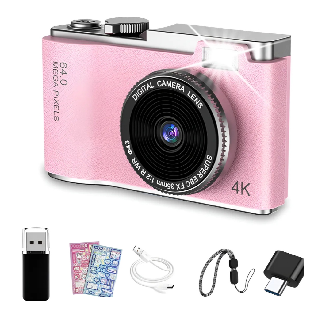 Câmera Digital 4k Multifuncional Vintage Infantil