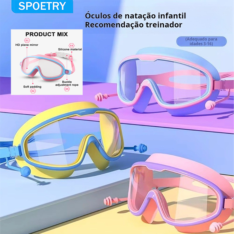 BR- Óculos De Natação Para Crianças Antiembaç