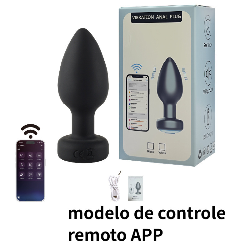 Plug Anal com Vibração Recarregável e Controle 