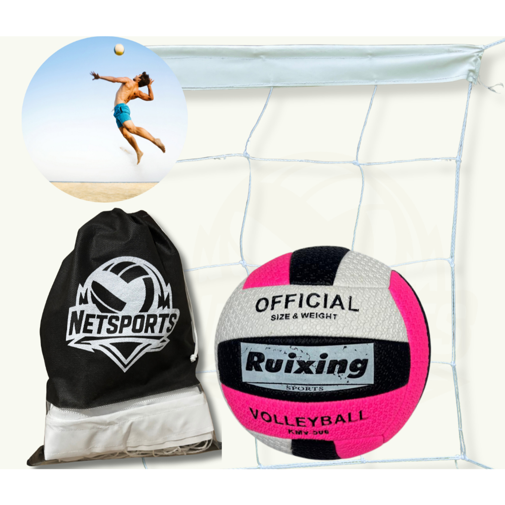 kit Rede de volei + Bola semi PRO 4 metros (praia,