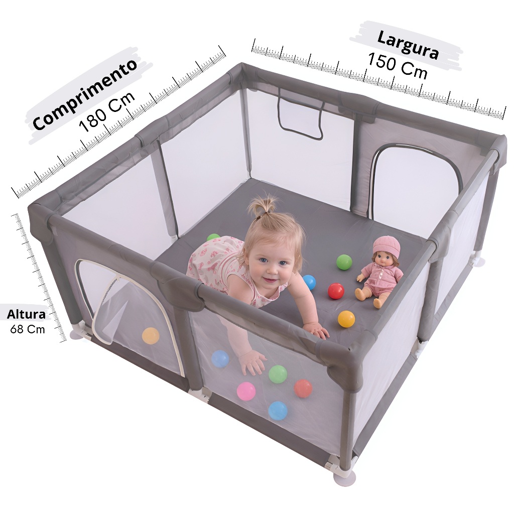 Cercadinho Parquinho Bebê para brincar diversão 