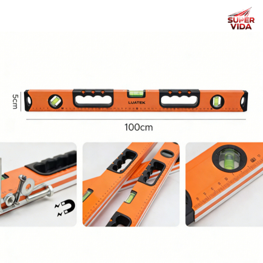 Nível de Bolha LUATEK 30cm/100cm – Alta Pre