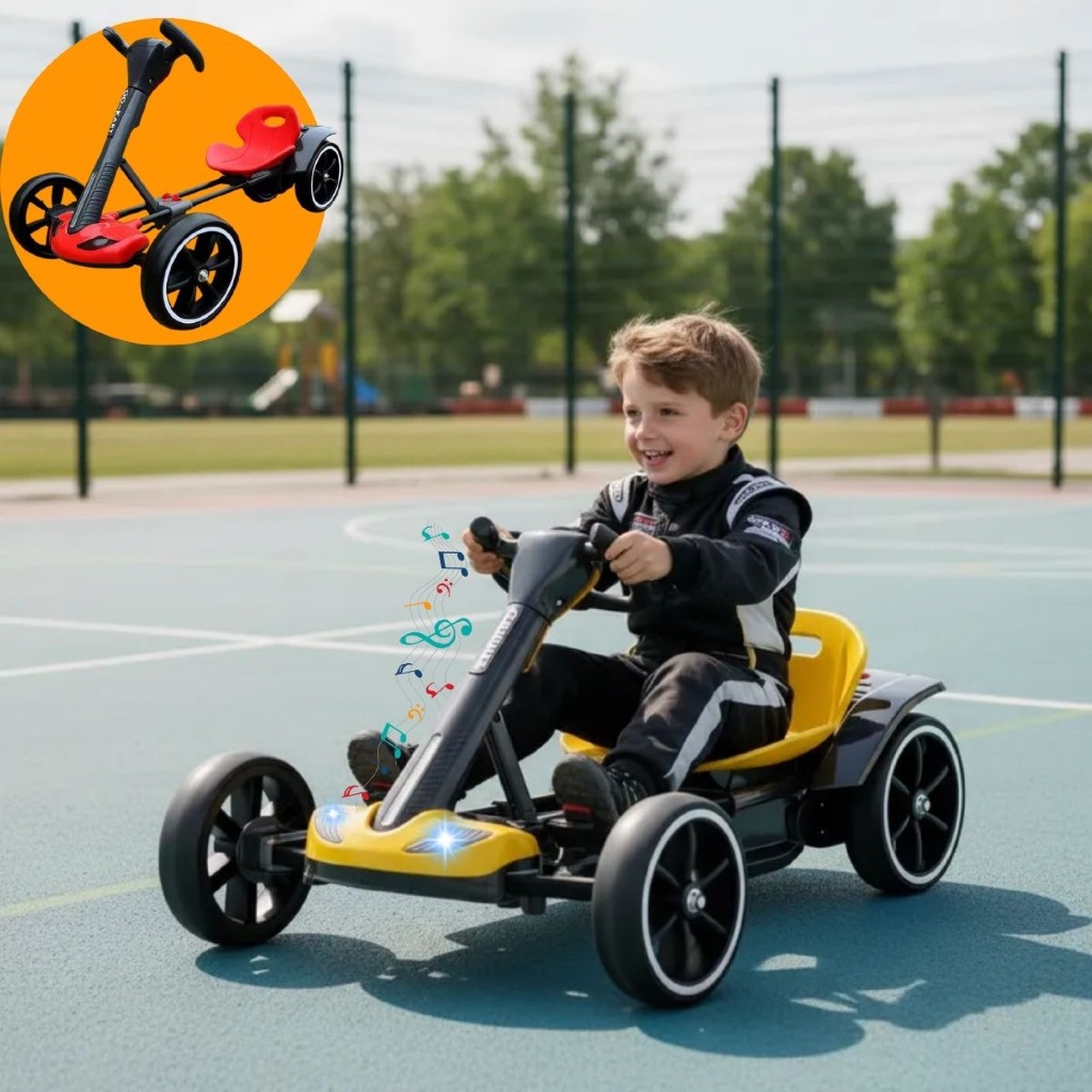 Carro Elétrico Infantil Kart 6V – Com Luz e