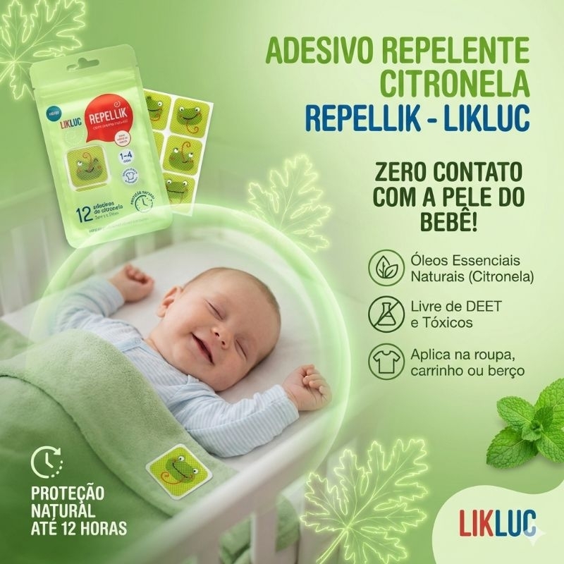 Adesivo Repelente Citronela Repellik com 12un R