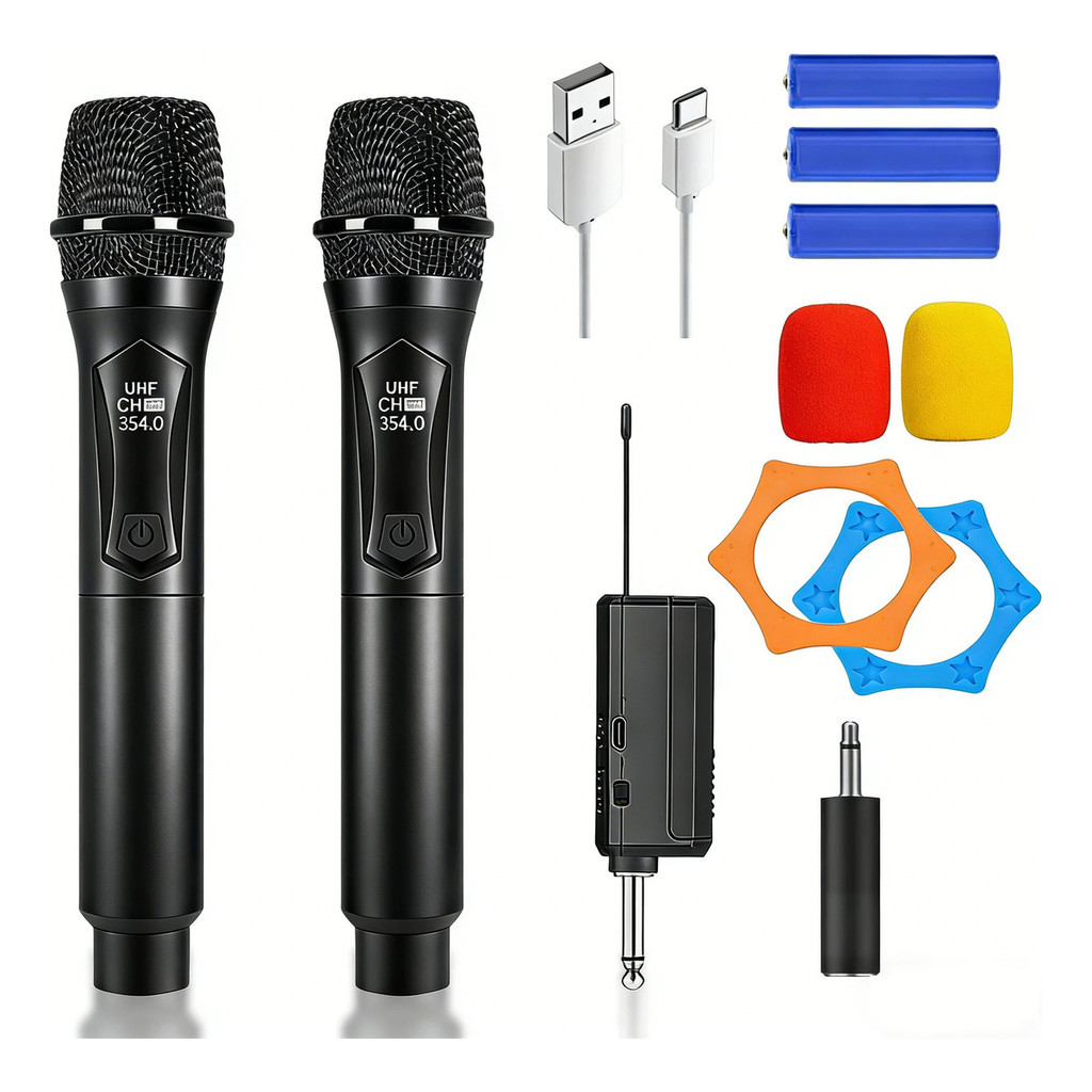 Kit 2 Microfone Sem Fio Recarregável Profissional