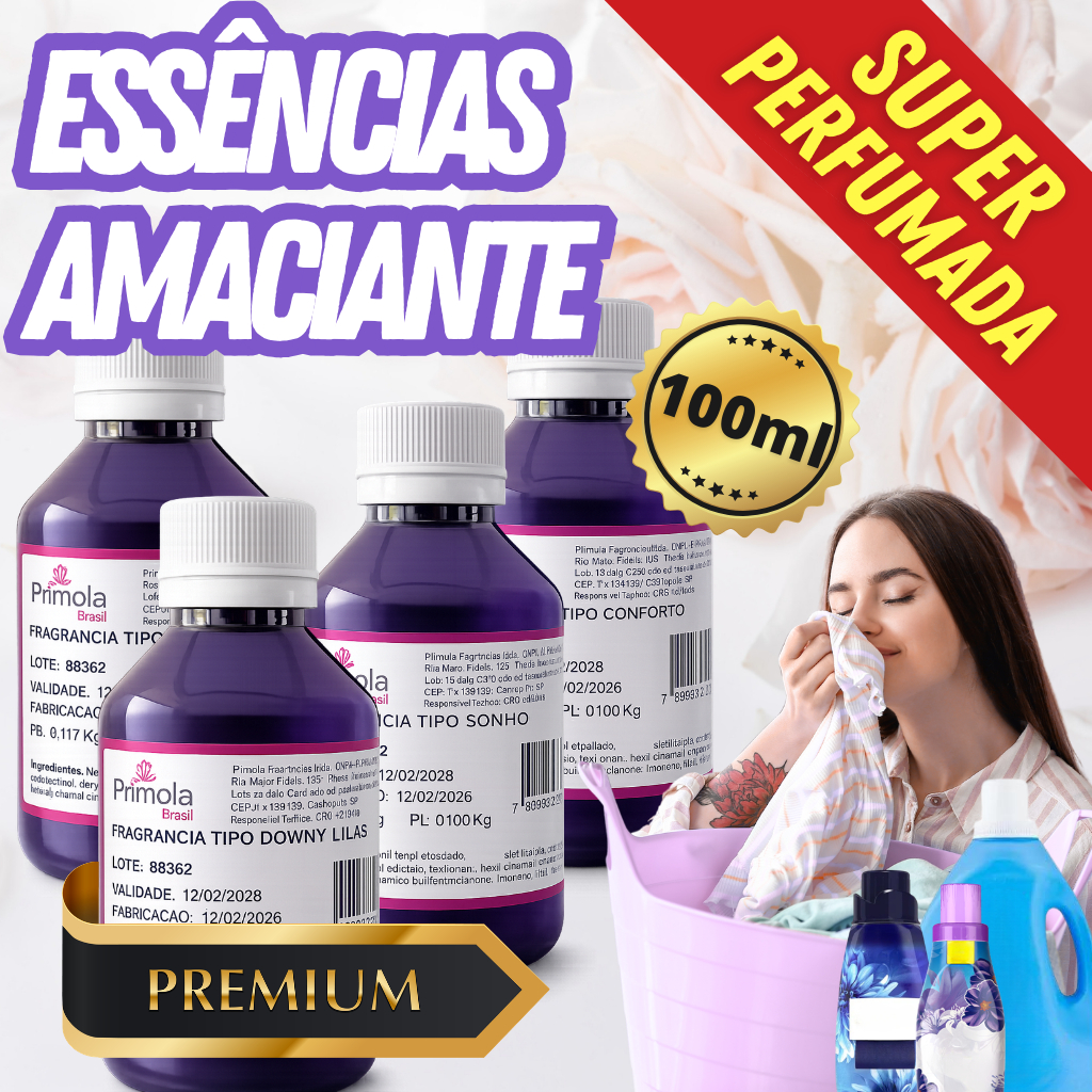 Essência de Amaciante Cheirinho para Máquina de 