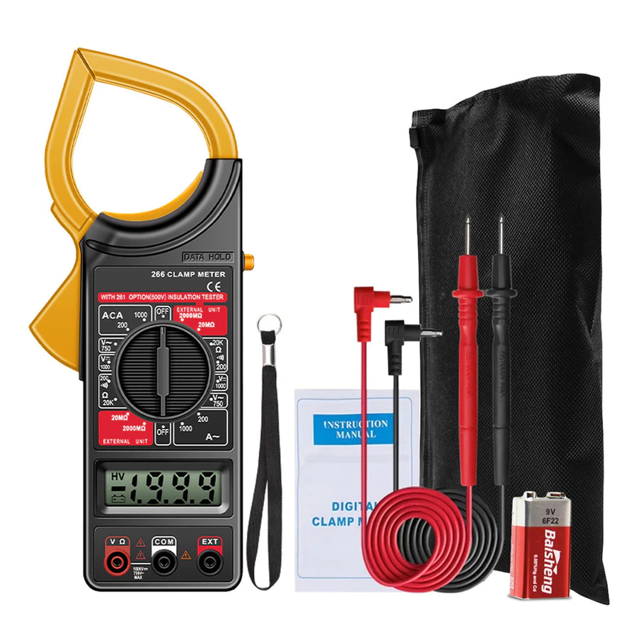 Alicate Amperímetro Digital Portátil com Estojo 