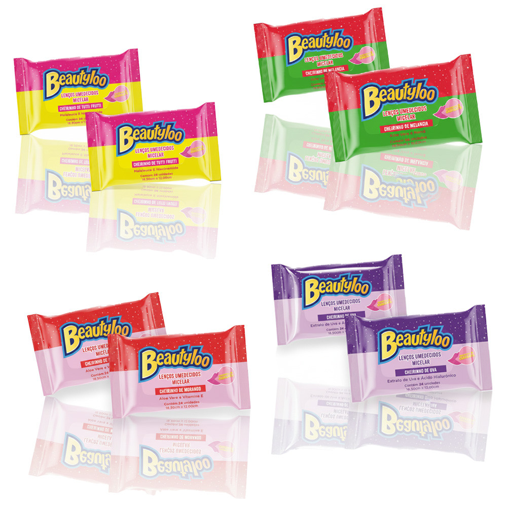 Kit 04 Lenços Demaquilante Facial Removedor de Ma