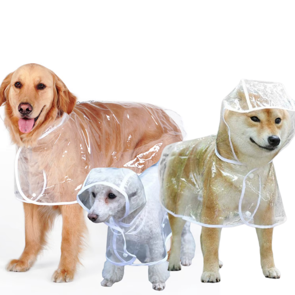 Capa De Chuva Cachorro Impermeável Transparente P