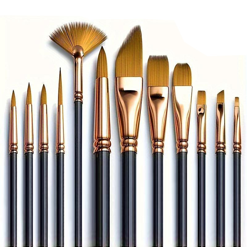 Kit com 12 Pincéis artísticos para pintura cerda