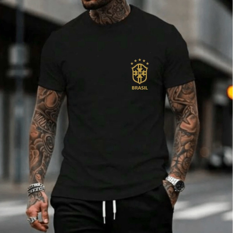 CAMISETA MASCULINA BRASIL COPA DO MUNDO ESPORTIVO 