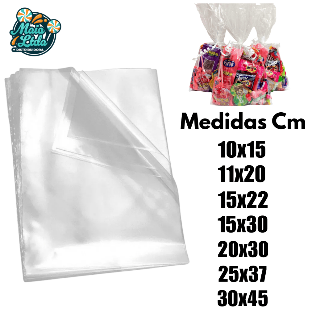 Saquinho Poli Transparente Incolor 50 Unidades | S