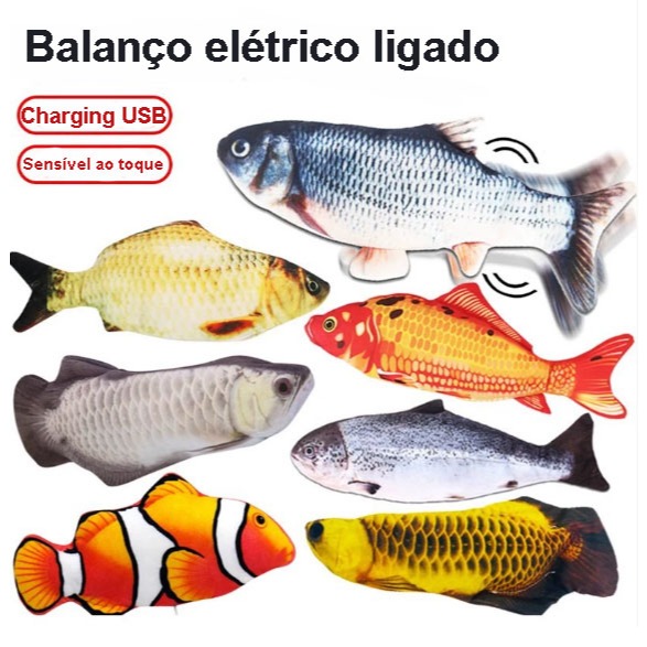 Peixe De Pelúcia Brinquedo Elétrico Cauda Balan�