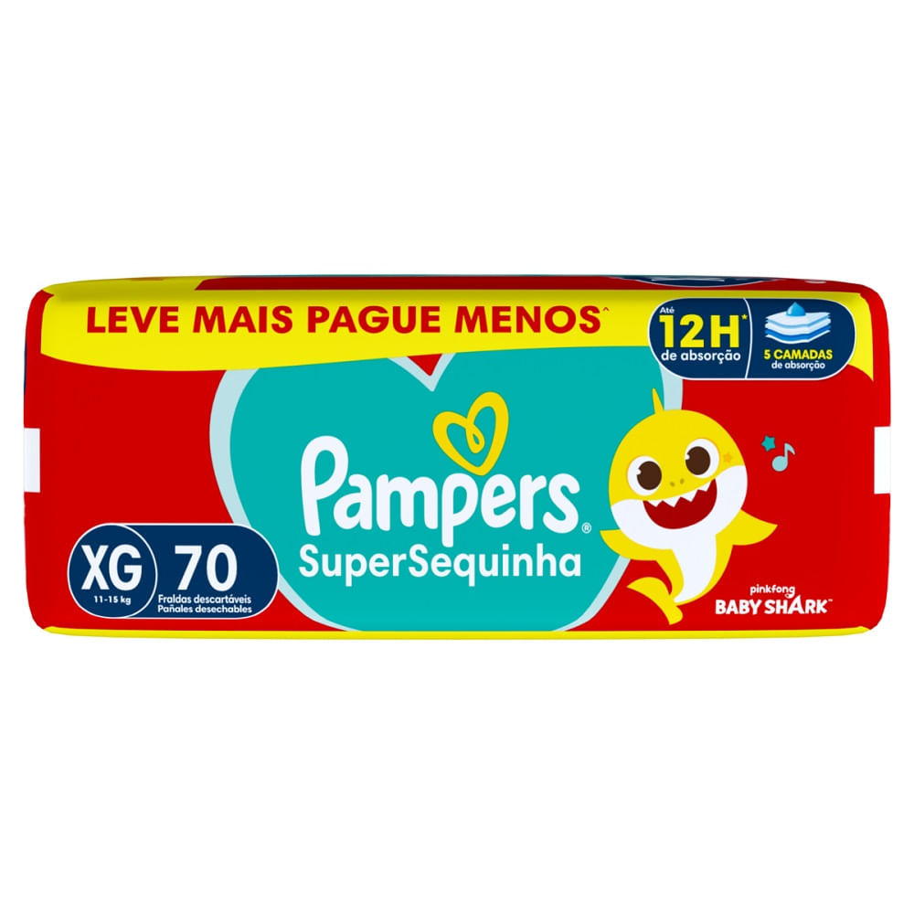 Fralda Descartável Pampers Supersequinha XG 70 Un