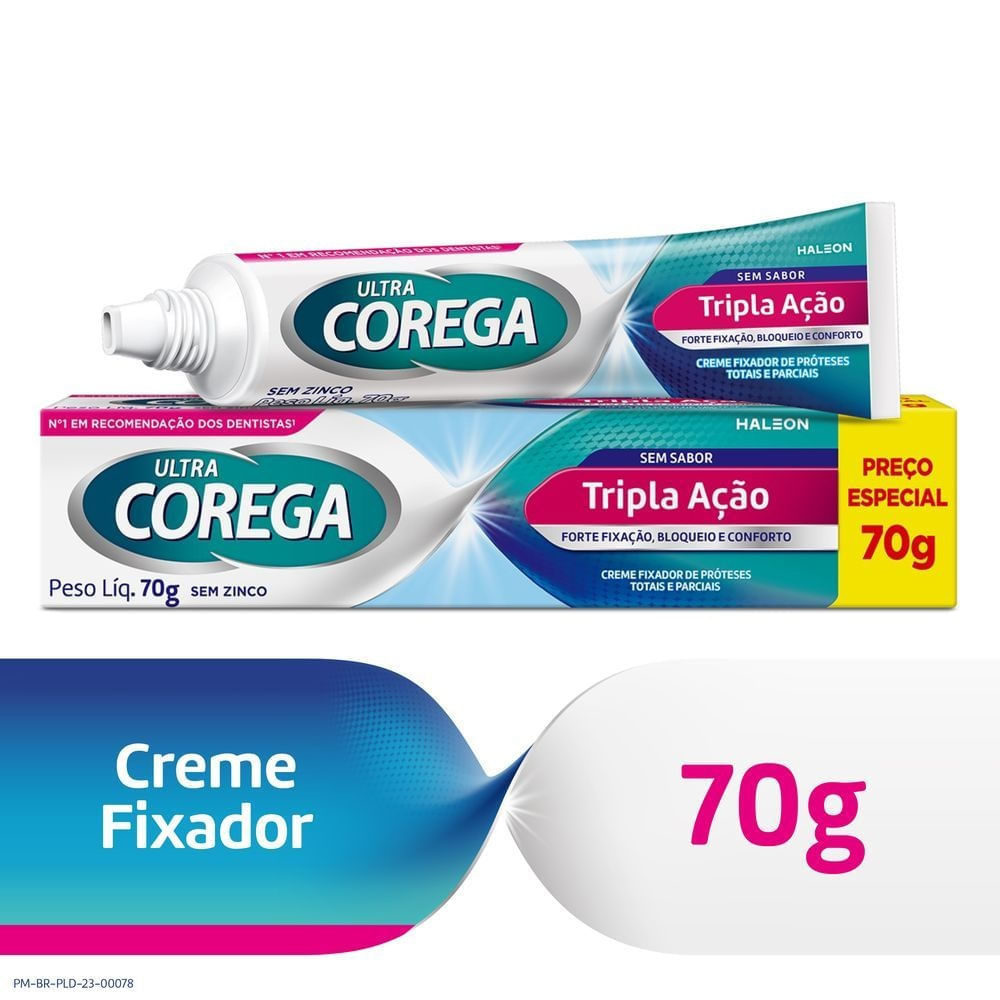 Creme Fixador de Dentadura Ultra Corega Tripla Aç