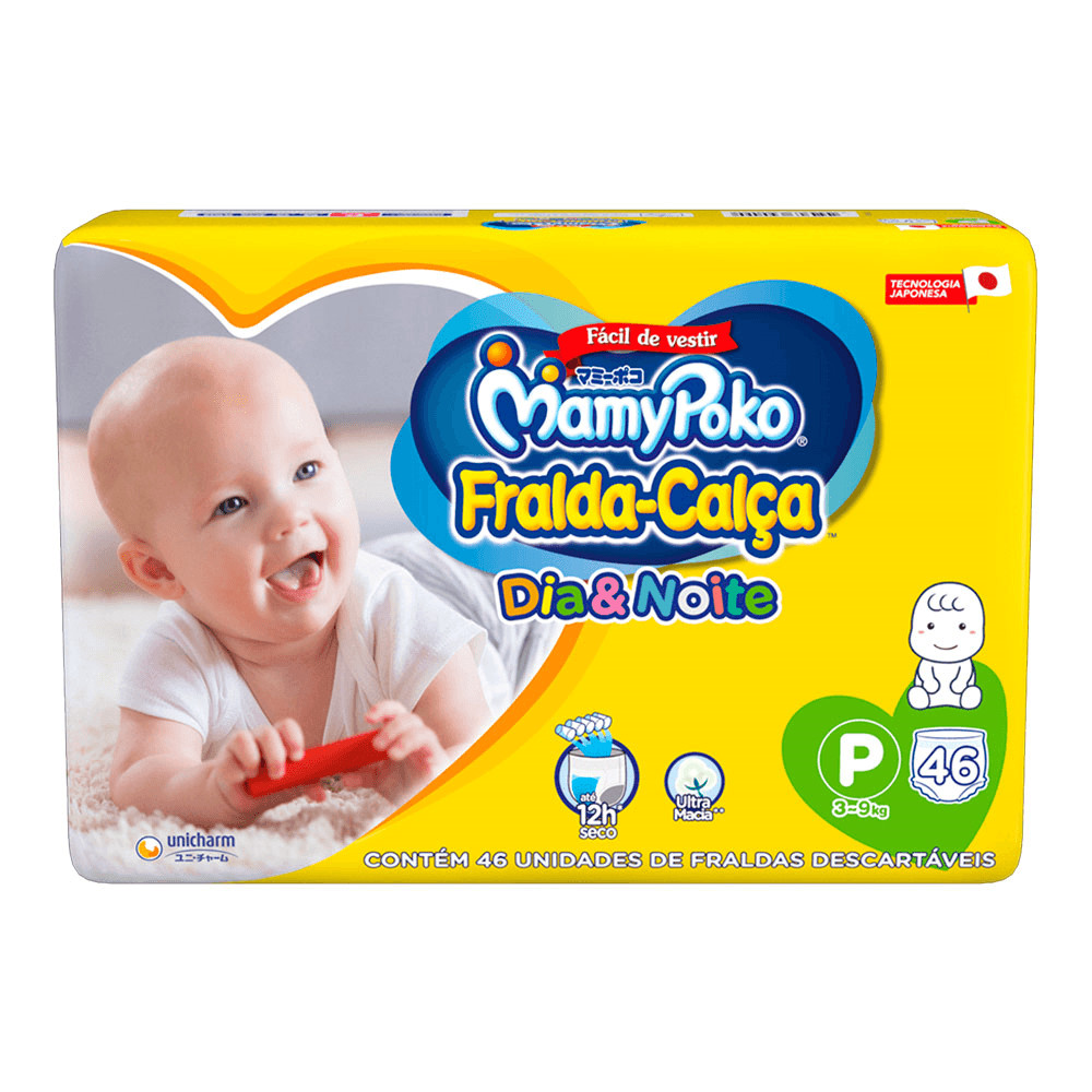 Fralda Calça Mamypoko Dia e Noite P 46 Unidades