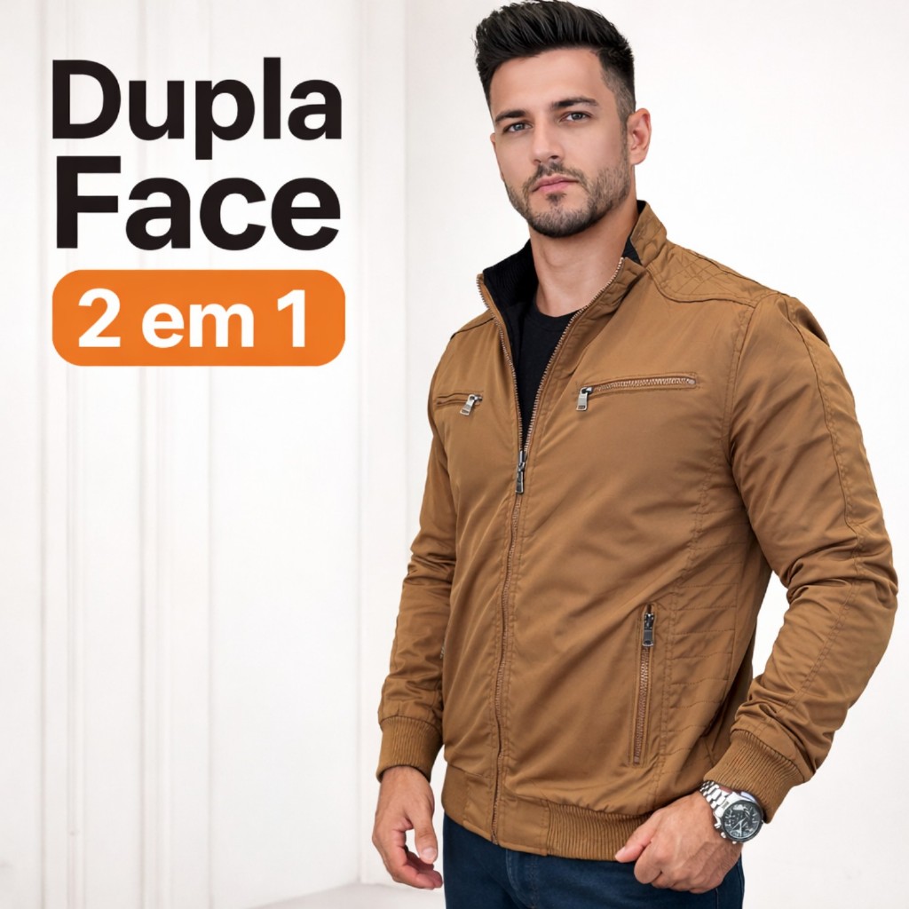 Jaqueta Masculina Bomber Dupla Face Corta Vento Fo