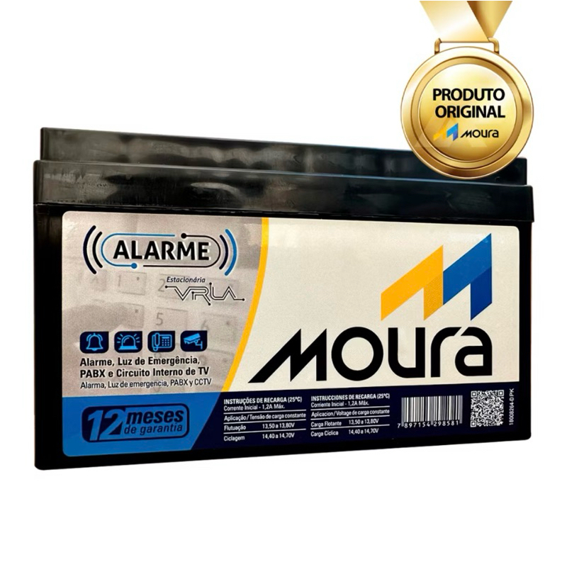 Nobreak Moura Alarme 12V – 12 Meses de Garan