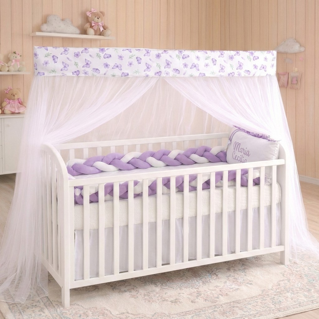 Mosquiteiro Tule Berço Americano E Mini Berço Ba