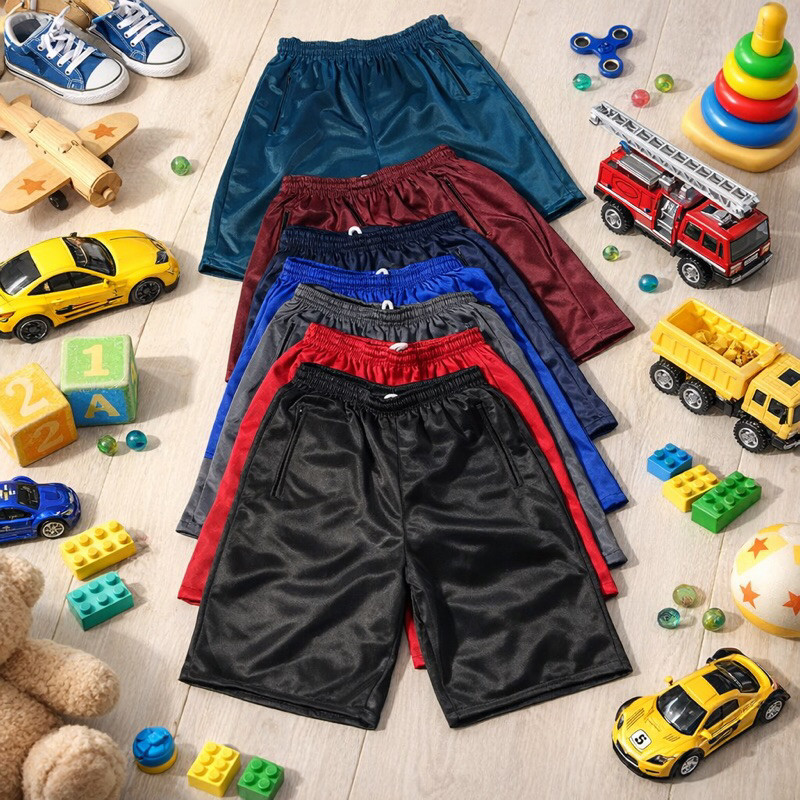 KIT 2 BERMUDAS INFANTIL DRYFIT ZIPS NO BOLSO PARA 