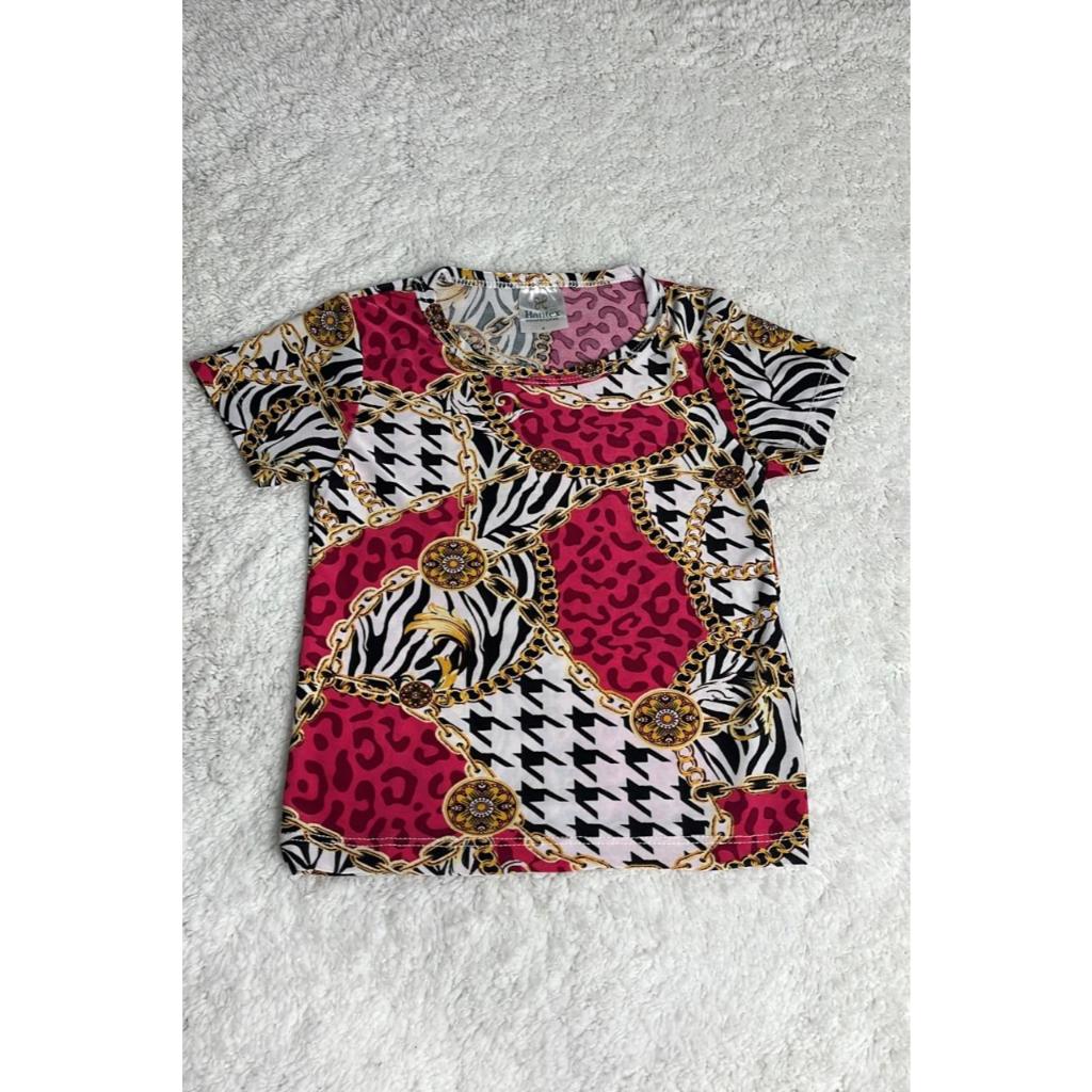 KIT COM 3 BLUSA INFANTIL OU JUVENIL VERÃO ESTAMPA