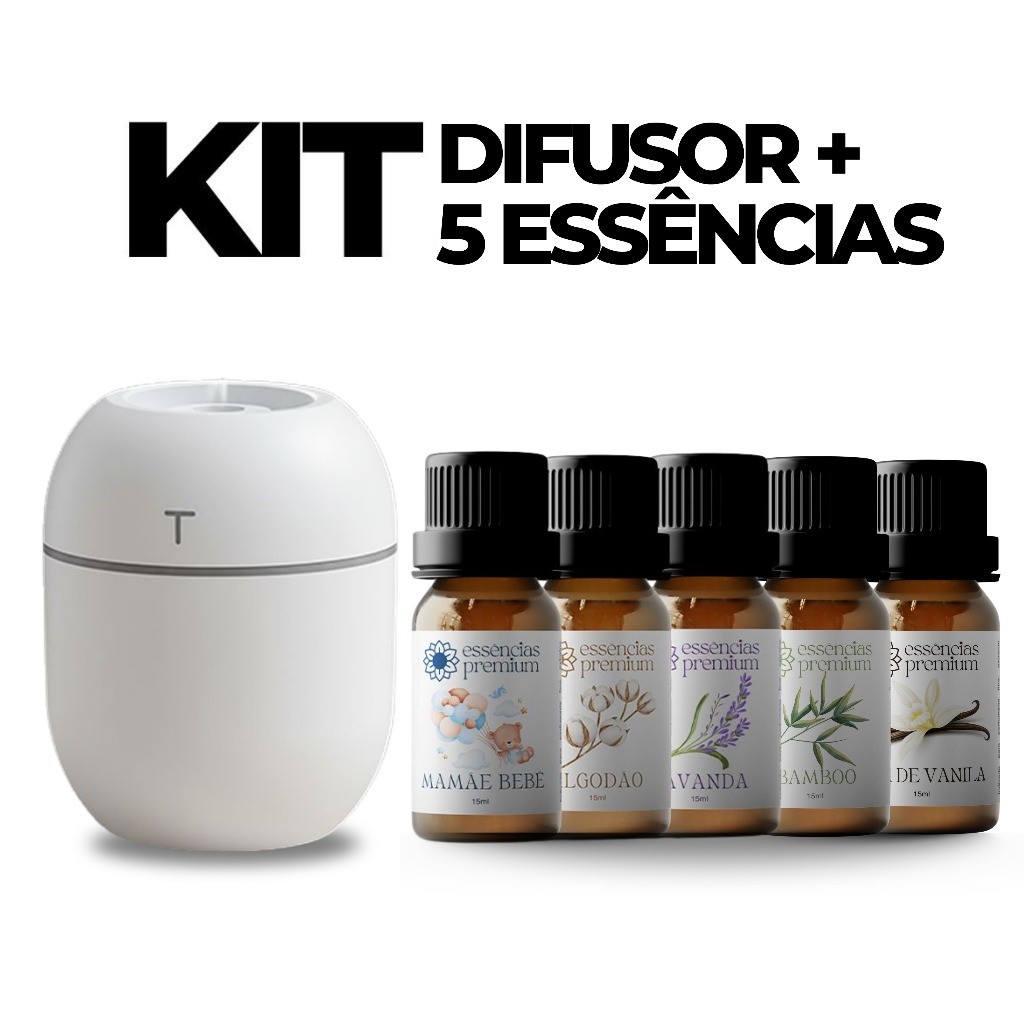 Kit Mini Umidificador Difusor Aromatizador Ambient