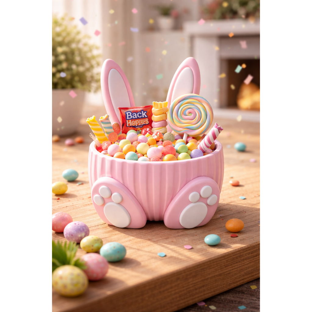 Cesta Coelho de Páscoa Bowl Porta Ovo e Doces / V