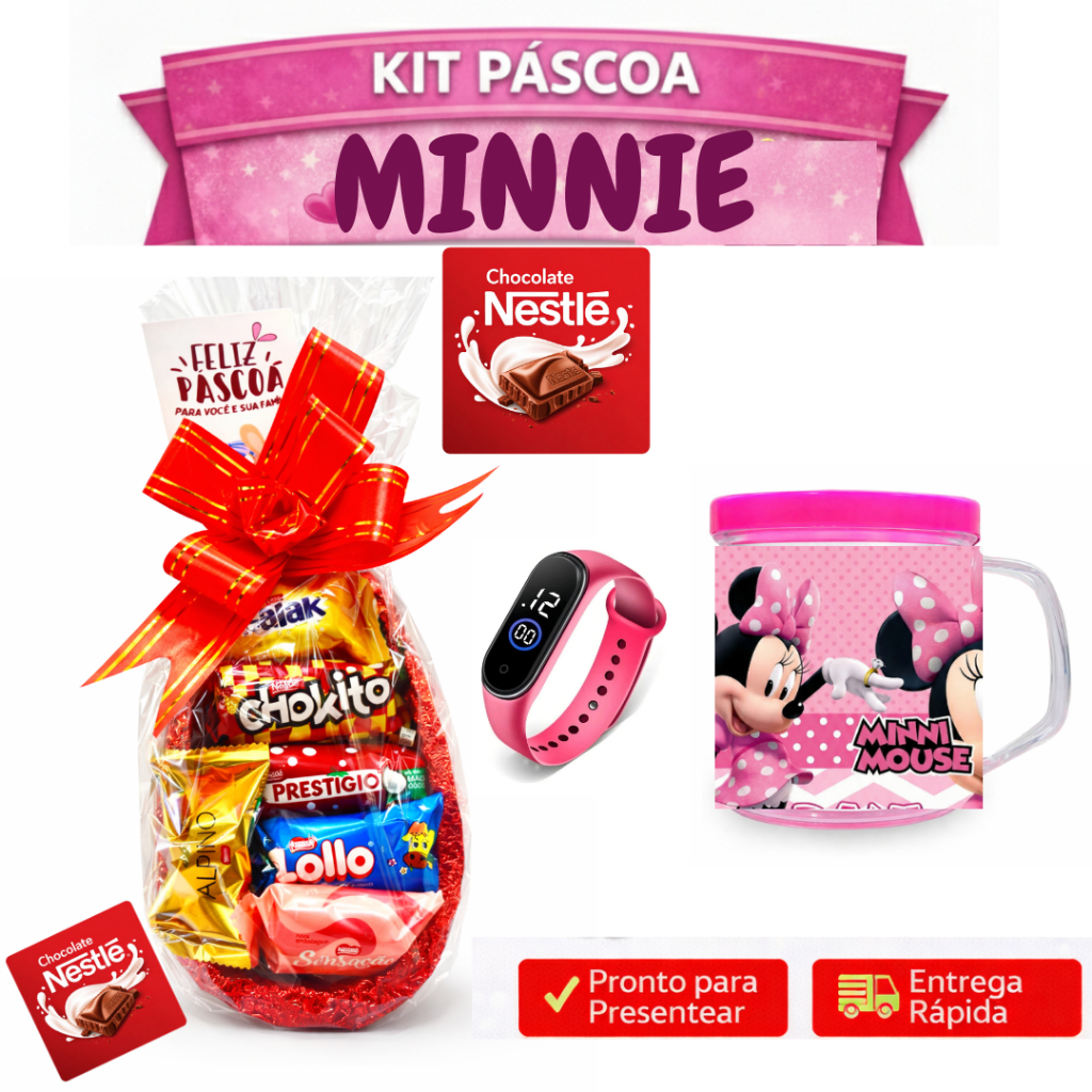Ovo de Páscoa MINNIE  Nestlé  Recheado com Bombo