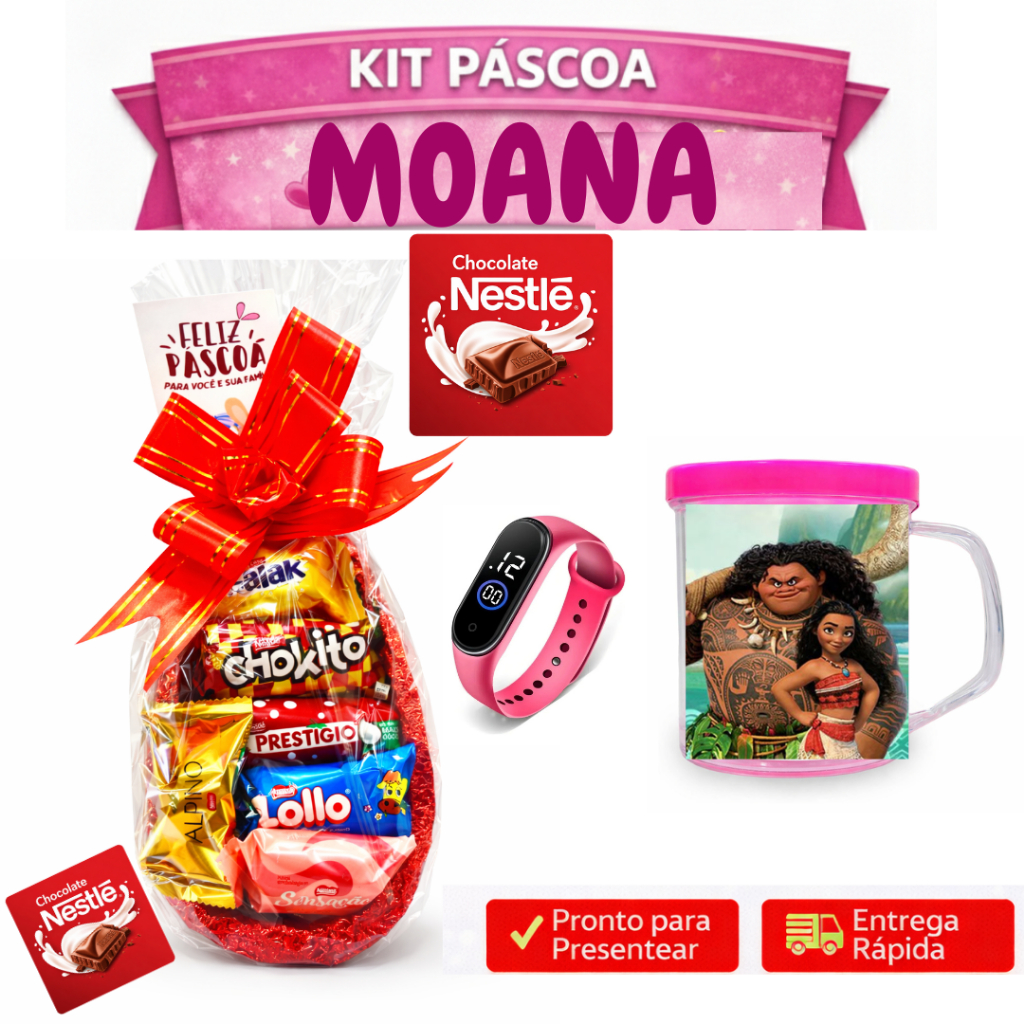 Ovo de Páscoa MOANA  Nestlé  Recheado com Bombon