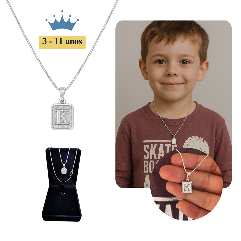 Corrente Infantil Criança Masculino Banhado A Pra