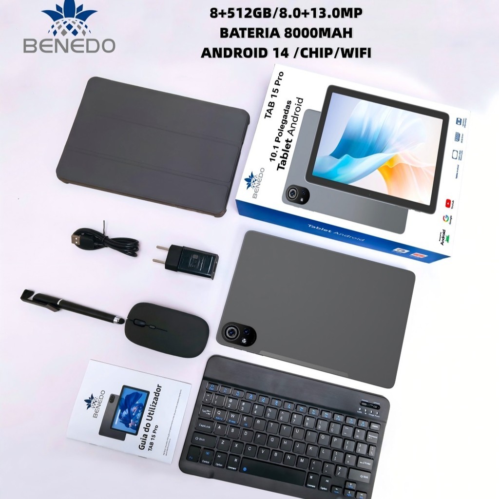 Tablet 15 PRO Android 14 8000mah Wifi com chip 10.