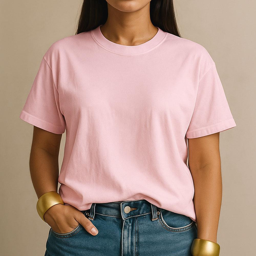 Camiseta Feminina 100% Algodão Lisa Premium Casua